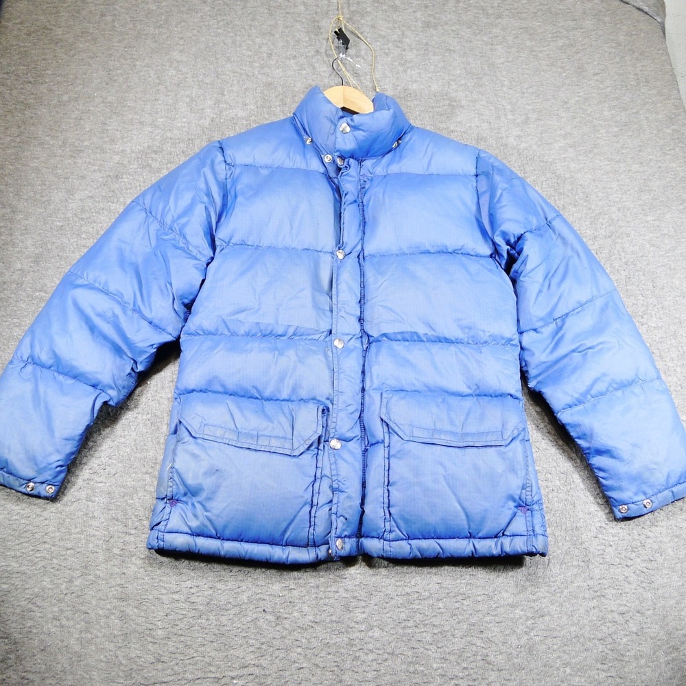 The North Face Puffer Jacket Unisex XS Blue Vintage 70s Brown Label Down